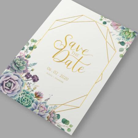 Foil Wedding Save The Date Card